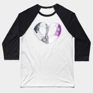 Ball Python Heart (Ace Pride Design) Baseball T-Shirt